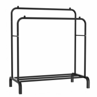 Suport dublu pentru haine si pantofi, 141.5 x 56 x 109 cm, otel, negru, Vivo, CR400